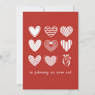 In February We Go Red Heart Disease Awareness Invitation