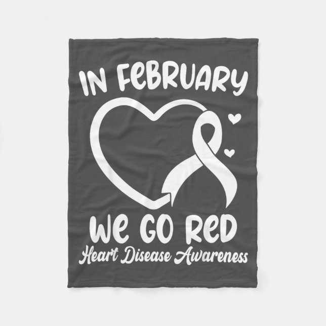 In February We Go Red Heart Disease Awareness Mont Fleece Blanket (Front)