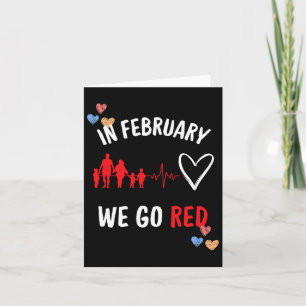 In February We Go Red Hearth Health Month Card