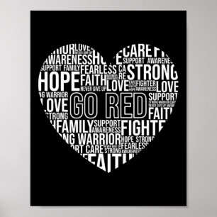 In February We Wear Men Women Kids - Heart Disease Poster