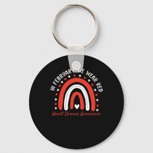 In February We Wear Red Fighter Heart Disease Awar Key Ring