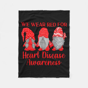 In February We Wear Red For Heart Disease Awarenes Fleece Blanket