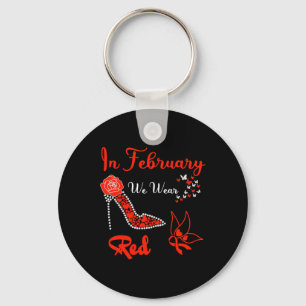 In February We Wear Red For Heart Disease Awarenes Key Ring