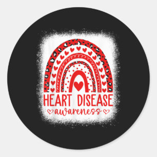 In February We Wear Red Heart Disease Awareness _9 Classic Round Sticker