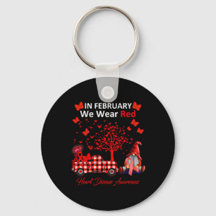 In February We Wear Red Heart Disease Awareness Gi Key Ring