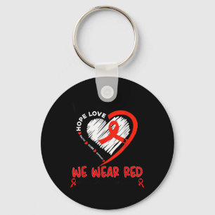 In February We Wear Red Heart Disease Awareness Key Ring
