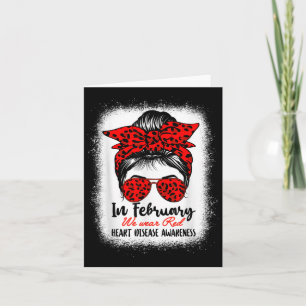 In February We Wear Red Heart Disease Awareness Me Card