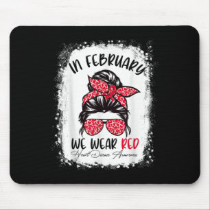 In February We Wear Red Heart Disease Awareness Me Mouse Mat