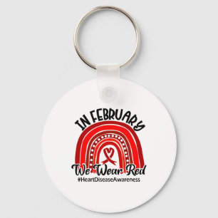 In February We Wear Red Heart Disease Awareness Re Key Ring