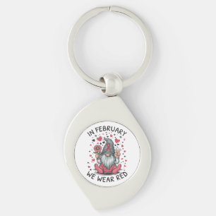 In February We Wear Red Heart Health Awareness Key Ring