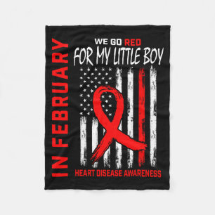 In February We Wear Red Little Boy Heart Disease A Fleece Blanket