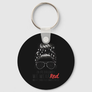 In february wear red chd heart disease awareness key ring