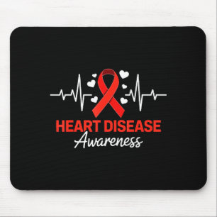 In february wear red chd heart ribbon women men mouse mat
