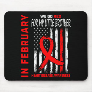 In February Wear Red Little Brother Heart Disease Mouse Mat
