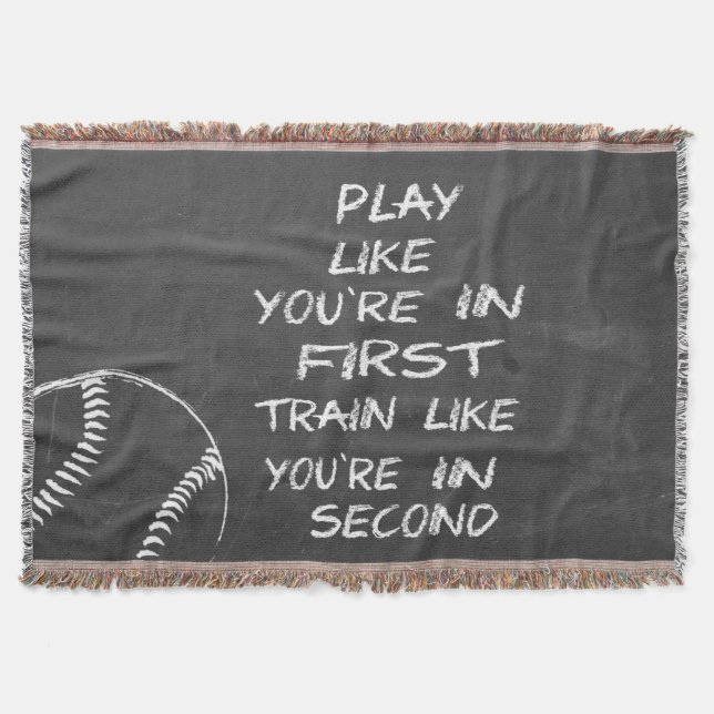In first baseball motivational throw blanket (Front)
