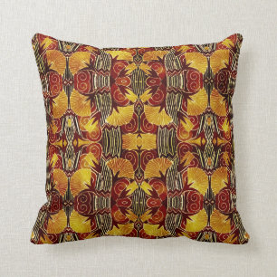 In Flames - Art Deco Pattern Cushion