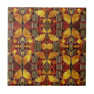 In Flames - Art Deco Pattern Tile