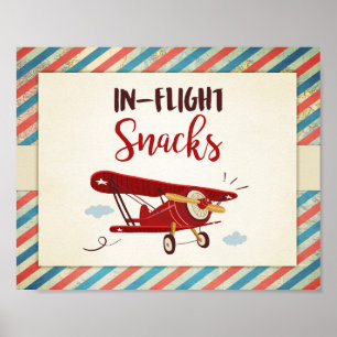 In flight snacks Sign Aeroplane Food Table Snack