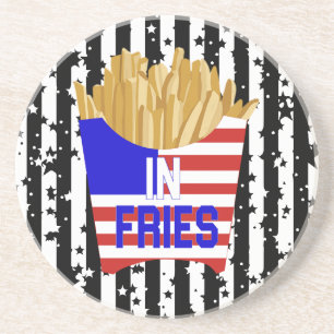 In Fries We Trust Pillow Coaster