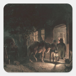 In front of the Pub, 1843 Square Sticker
