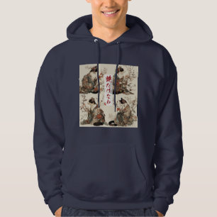 "In Full Bloom" Japanese Cat in Kimono Hoodie