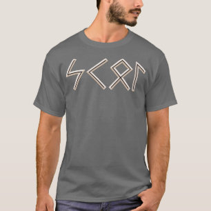 in Futhark Runes Chiseled and Underlit in Bone and T-Shirt