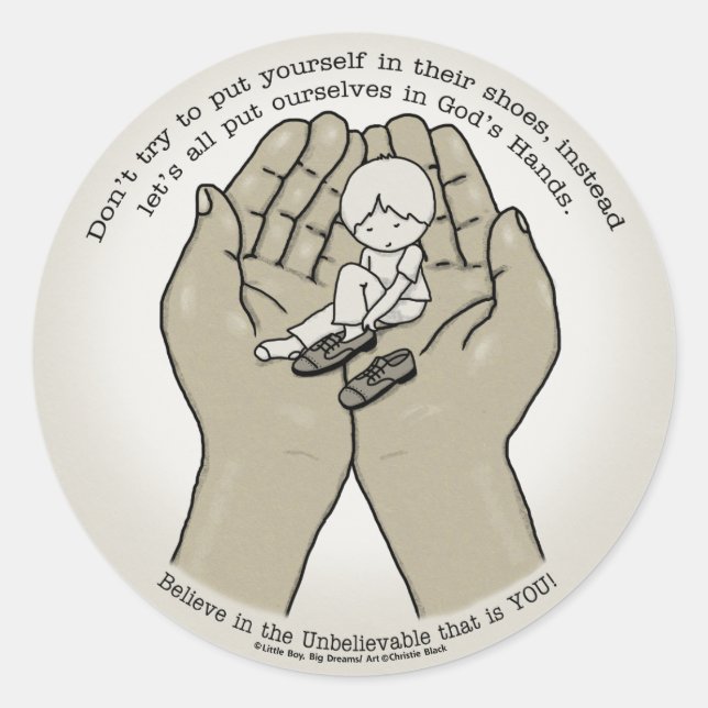 In God’s Hands Classic Round Sticker (Front)