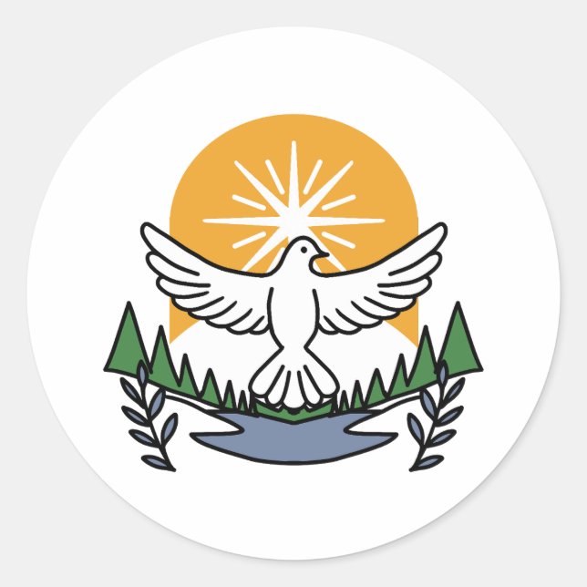 In God’s Spirit We Rise – Faith and Freedom Classic Round Sticker (Front)