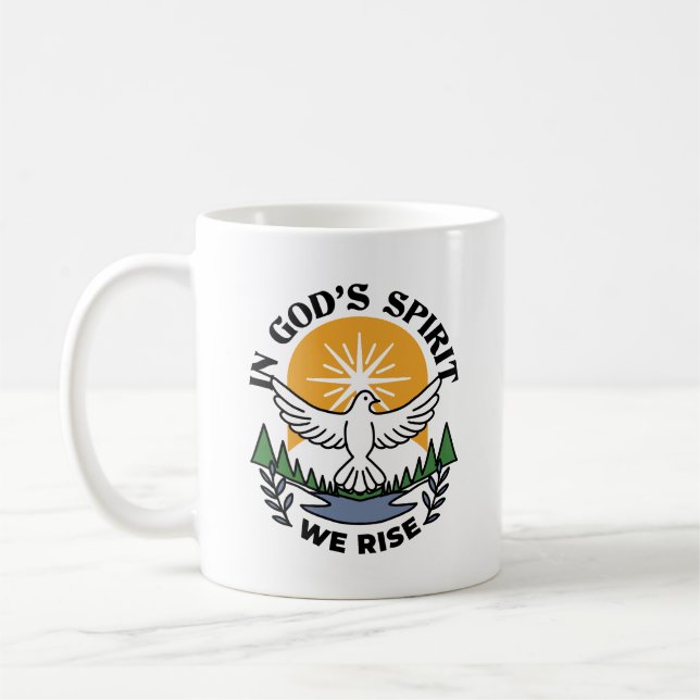 In God’s Spirit We Rise – Faith and Freedom Coffee Mug (Left)