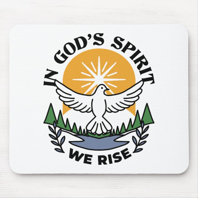 In God’s Spirit We Rise – Faith and Freedom Mouse Mat (Front)
