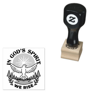 In God’s Spirit We Rise – Faith and Freedom Rubber Stamp
