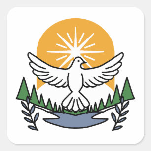 In God’s Spirit We Rise – Faith and Freedom Square Sticker