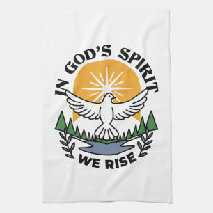 In God’s Spirit We Rise – Faith and Freedom Tea Towel