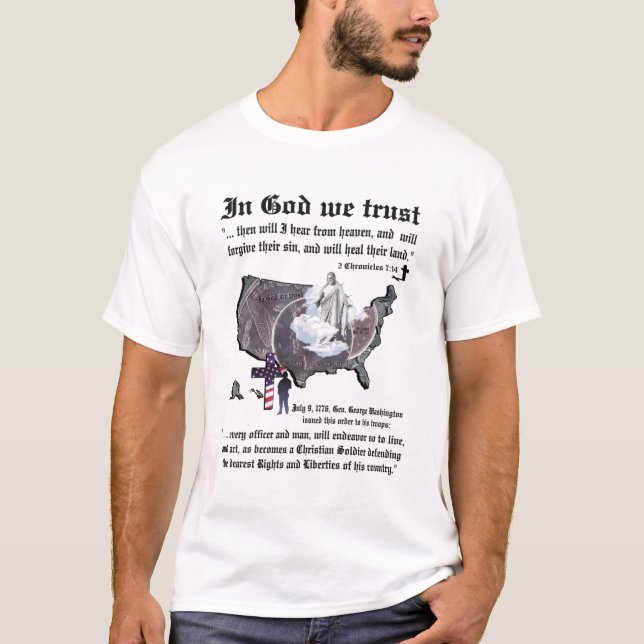 IN GOD WE TRUST - 2 Chronicles 7:14 T-Shirt (Front)