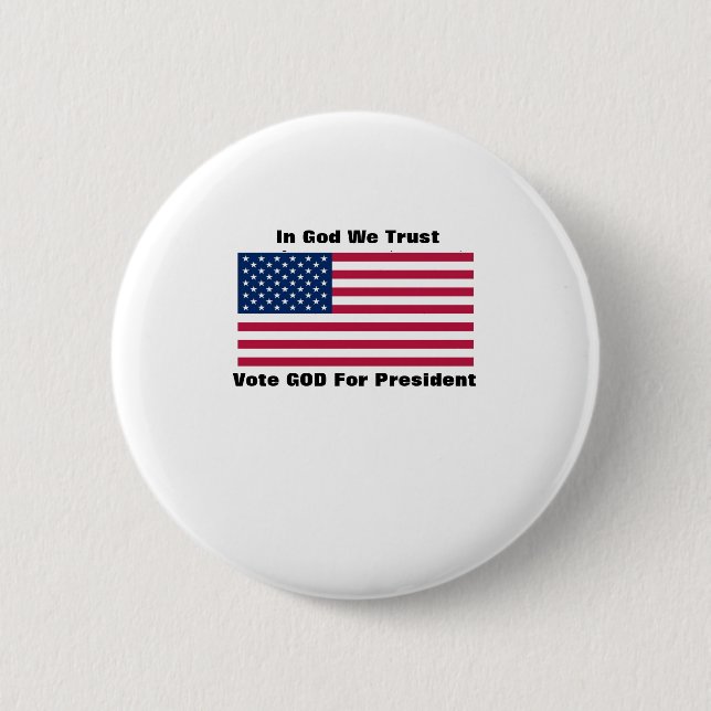 In God We Trust 6 Cm Round Badge (Front)