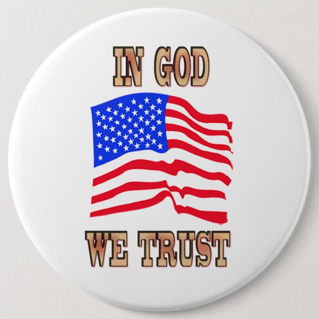 In God We Trust American Flag Button (Front)