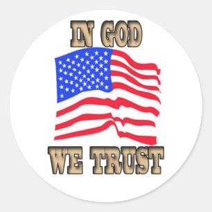 In God We Trust American Flag Sticker