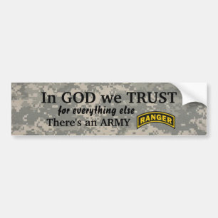 in god we trust Army ranger camo bumper Bumper Sticker