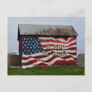 In God We Trust Barn Postcard
