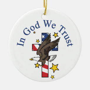 In God We Trust Ceramic Tree Decoration