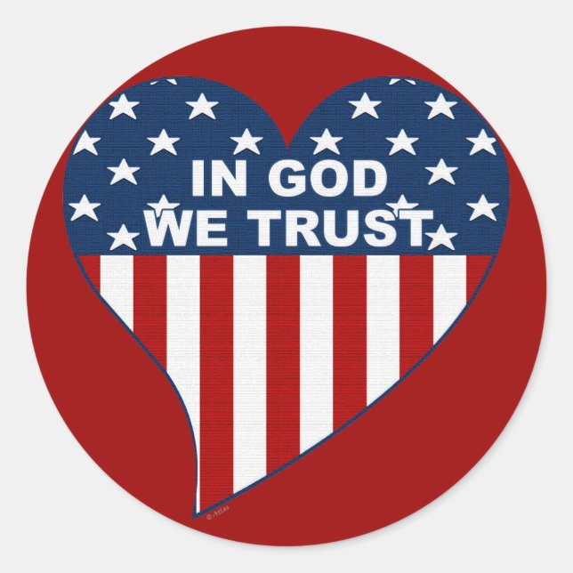 In God We Trust Classic Round Sticker (Front)