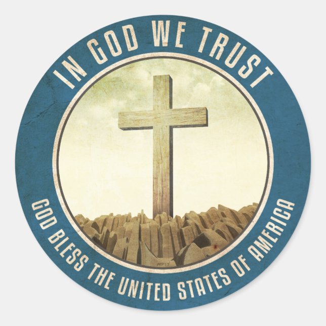 In God We Trust Classic Round Sticker (Front)