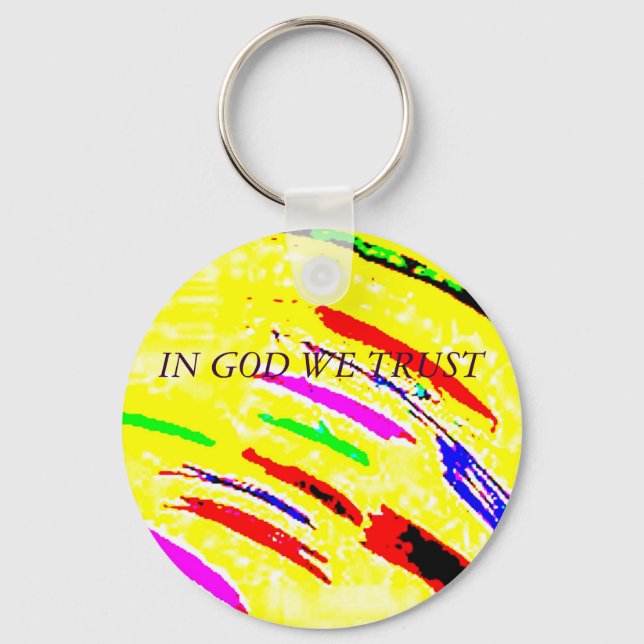 "In God we trust" / colour Key Ring (Front)