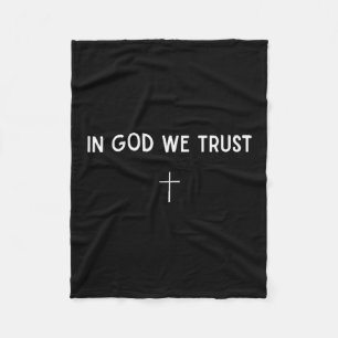 In God We Trust Cross Christian Faith Religious Sm Fleece Blanket