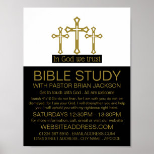 In God We Trust, Crucifix, Christian Bible Class Poster