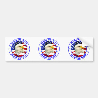 In God We Trust Eagle Flag Round classic Bumper St Sticker