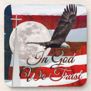 In God We Trust Hard Plastic Coasters set of 6