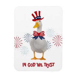 In God We Trust Patriotic Duck Magnet