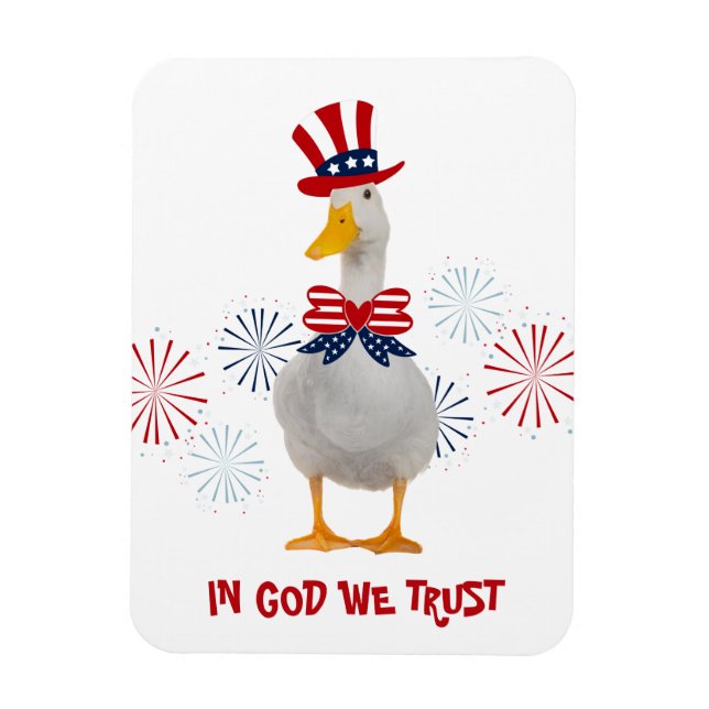 In God We Trust Patriotic Duck Magnet (Vertical)
