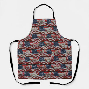 In God We Trust Rustic Barn Board American Flag Apron